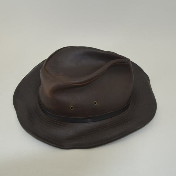 Henschel Hat Co. USA Dark Brown Oiled Leather Size M Cowboy - Picture 11 of 15
